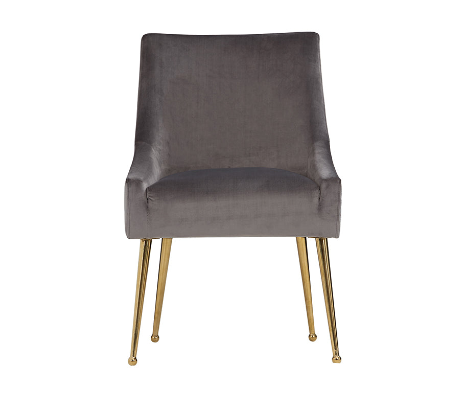 Castana Modern Grey Velvet & Gold Dining Chair (Set of 2) - image 2