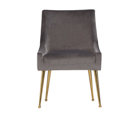Castana Modern Grey Velvet & Gold Dining Chair (Set of 2) - image 2