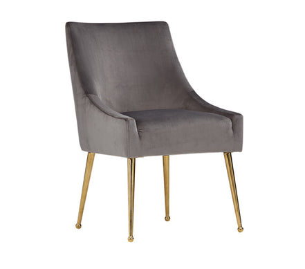 Castana Modern Grey Velvet & Gold Dining Chair (Set of 2) - image 3