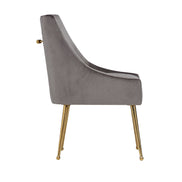 Castana Modern Grey Velvet & Gold Dining Chair (Set of 2)