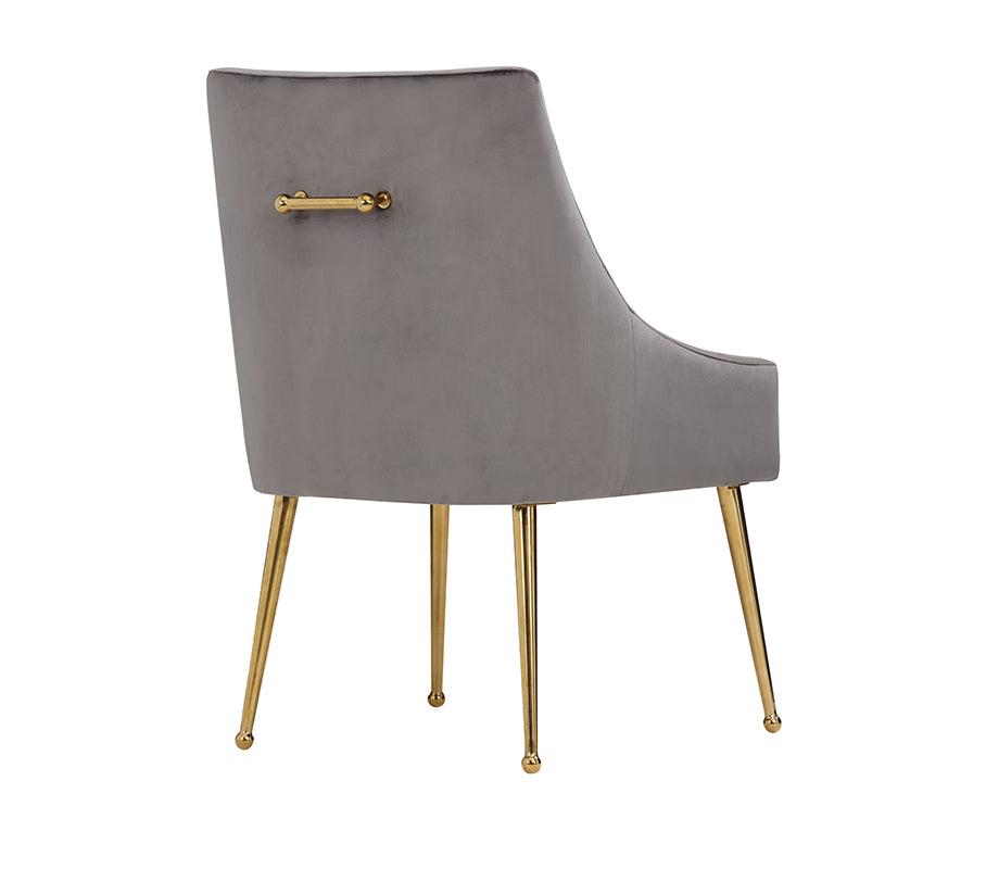 Castana Modern Grey Velvet & Gold Dining Chair (Set of 2) - image 4
