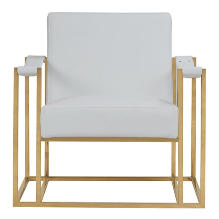 Larson Modern White Leatherette & Gold Accent Chair