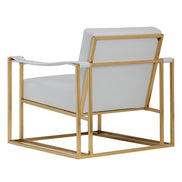 Larson Modern White Leatherette & Gold Accent Chair - image 4