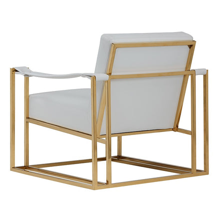 Larson Modern White Leatherette & Gold Accent Chair - image 4