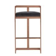 Halifax Modern Black Velvet & Rosegold Bar Stool - image 2