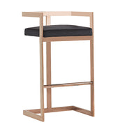 Halifax Modern Black Velvet & Rosegold Bar Stool - image 4