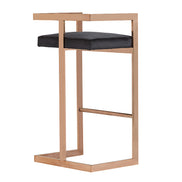 Halifax Modern Black Velvet & Rosegold Bar Stool - image 3