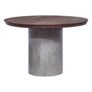 Renzo Modern Round Oak & Concrete Dining Table - image 4