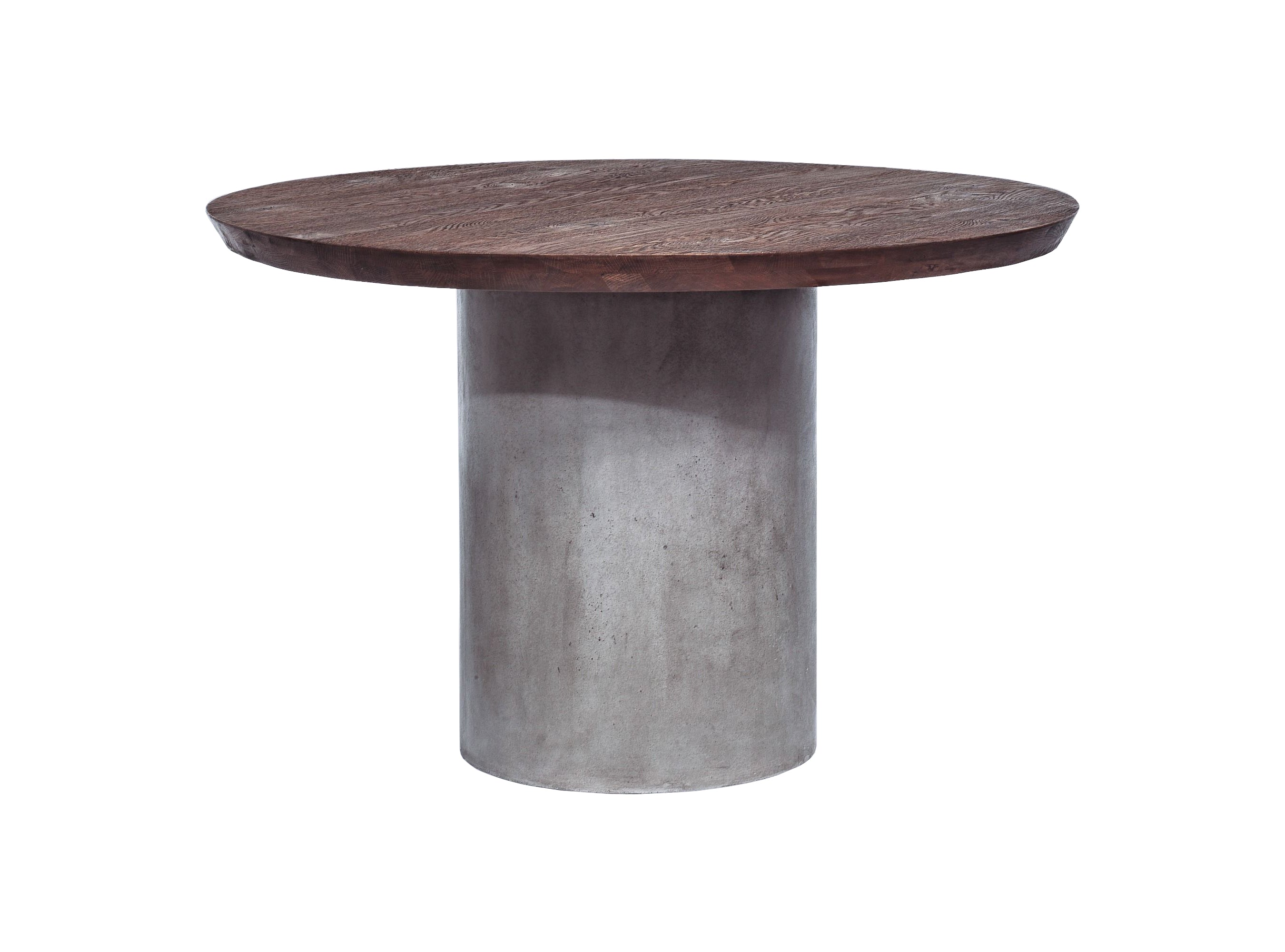 Renzo Modern Round Oak & Concrete Dining Table - image 3