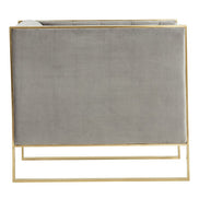Carlos Modern Grey Velvet & Gold Accent Chair - image 3