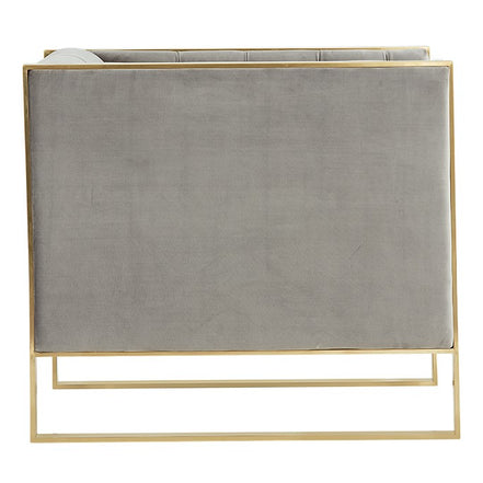 Carlos Modern Grey Velvet & Gold Accent Chair - image 3