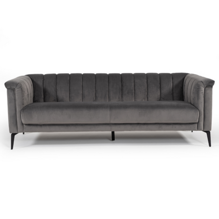 Jeremy Modern Grey Velvet Sofa - image 3