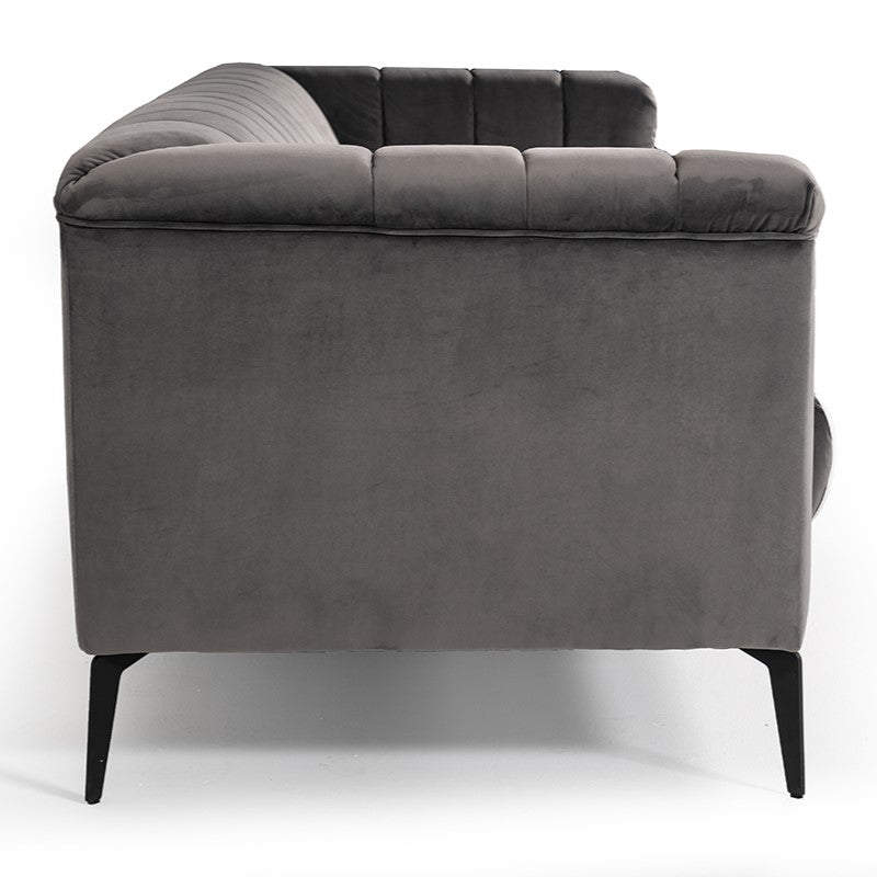 Jeremy Modern Grey Velvet Sofa - image 5