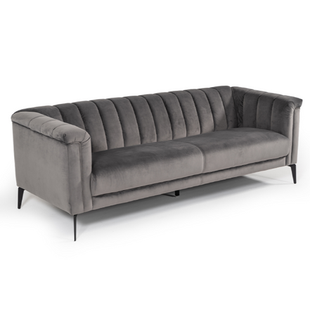 Jeremy Modern Grey Velvet Sofa - image 4