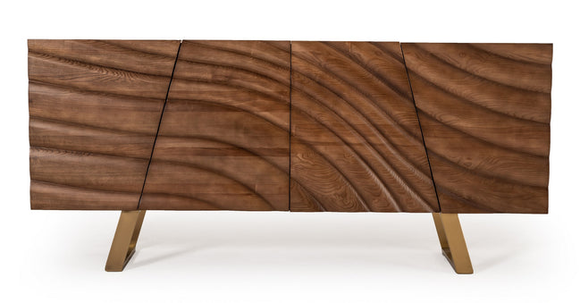 Finley Mid-Century Walnut & Gold Buffet