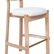 Rilou Barstool (Set of 2) White & Natural