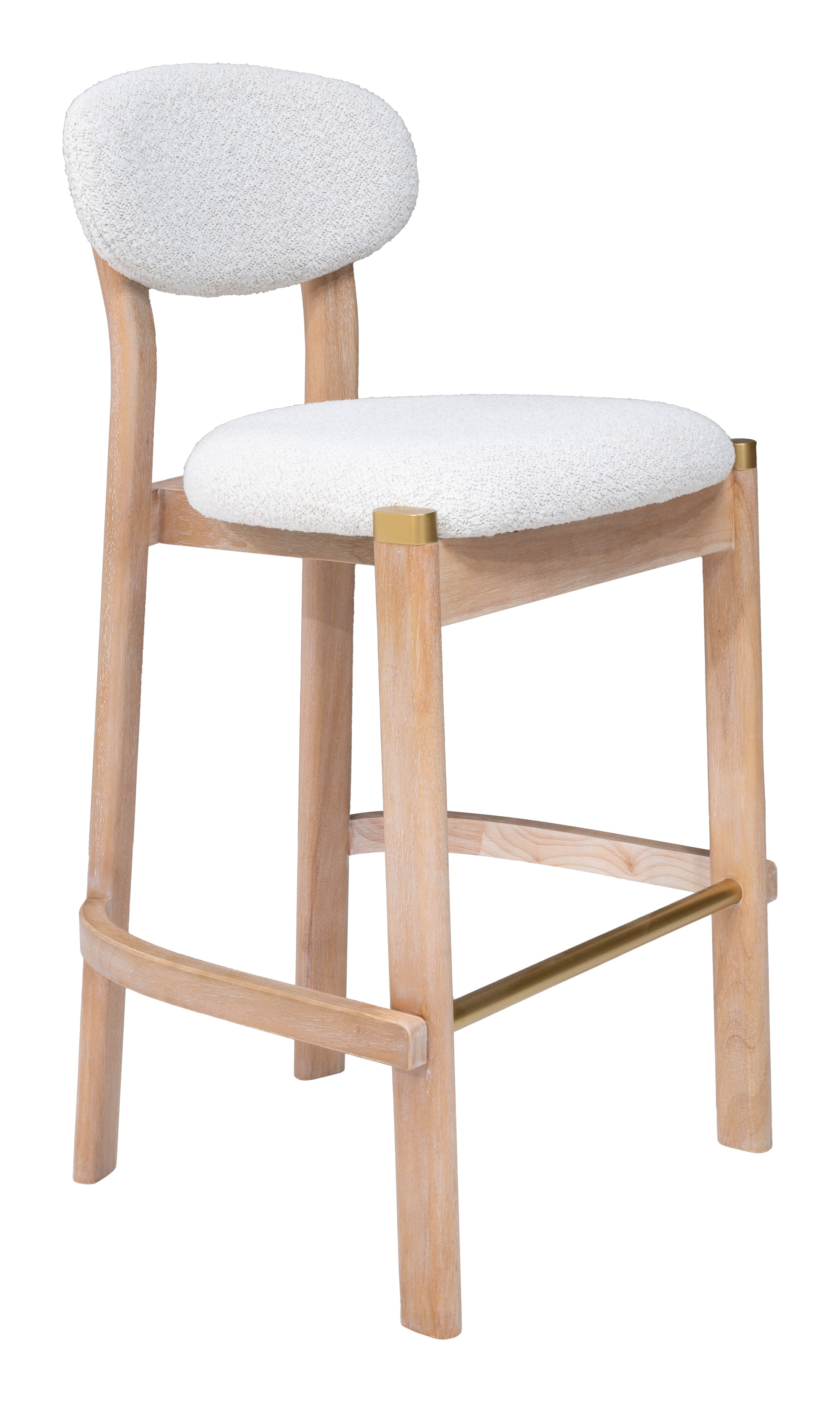 Rilou Barstool (Set of 2) White & Natural