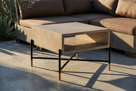 Walker Modern Concrete & Metal Nightstand - image 4