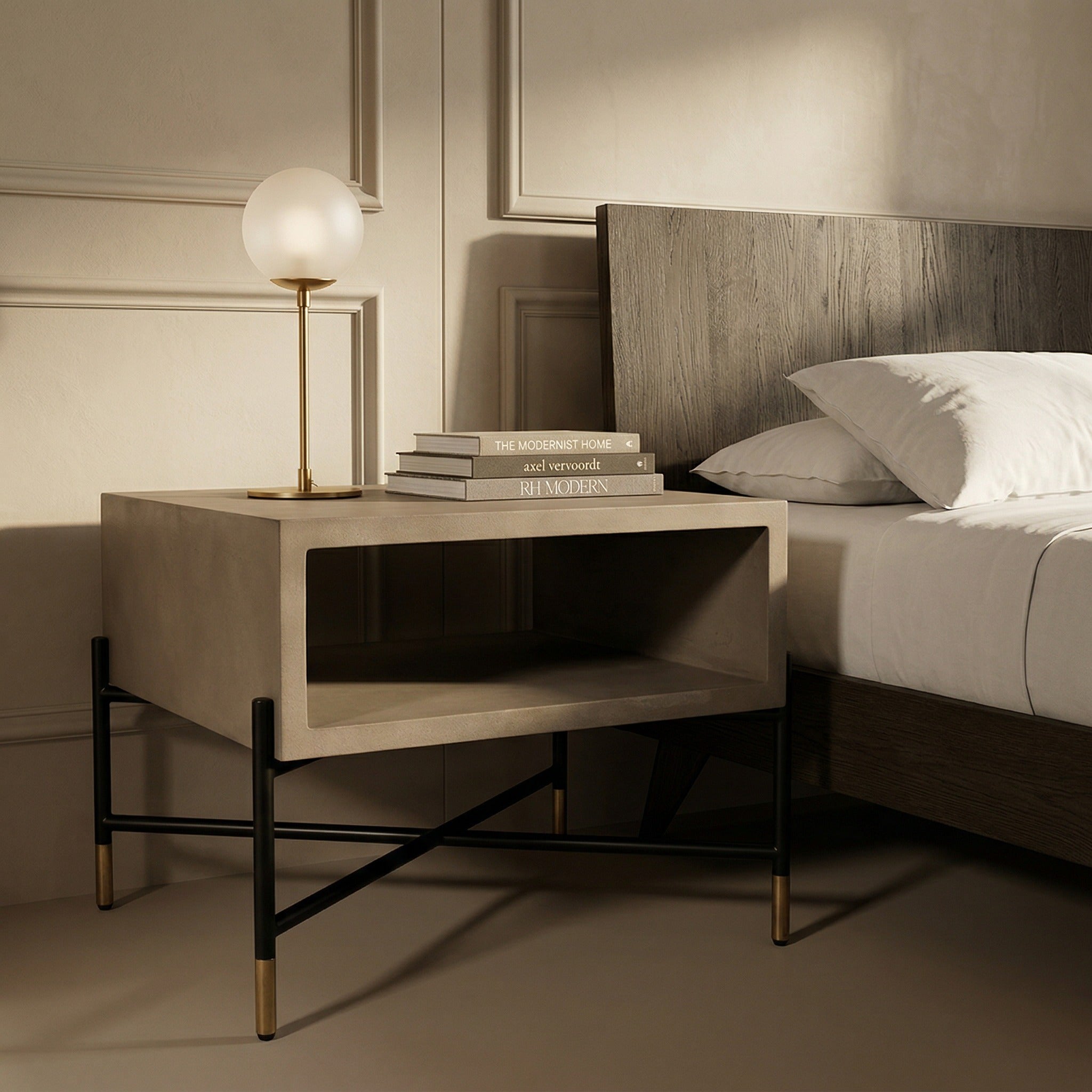 Walker Modern Concrete & Metal Nightstand - image 5