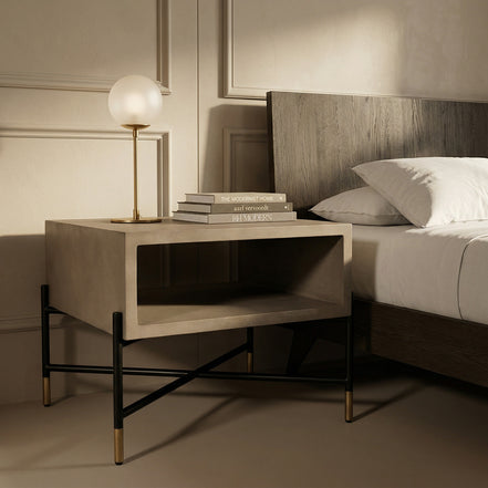 Walker Modern Concrete & Metal Nightstand - image 5