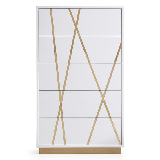 Nixa Modern White & Gold Chest