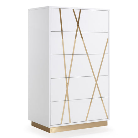 Nixa Modern White & Gold Chest - image 2