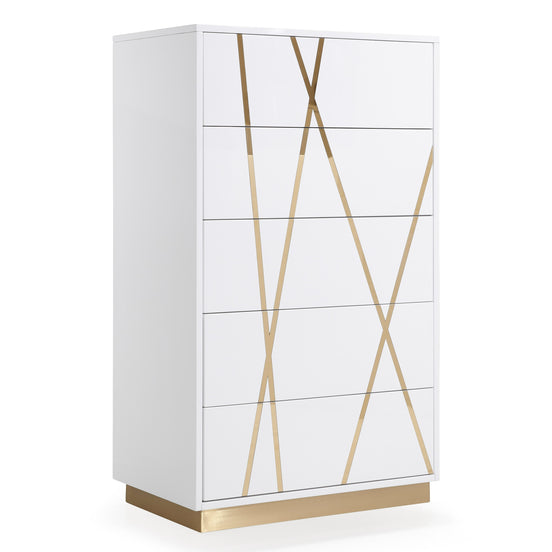 Nixa Modern White & Gold Chest - image 2