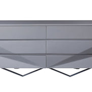 Duke Modern Grey & Black Gun Chrome Dresser