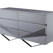 Duke Modern Grey & Black Gun Chrome Dresser - image 2