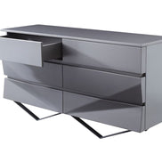Duke Modern Grey & Black Gun Chrome Dresser - image 3
