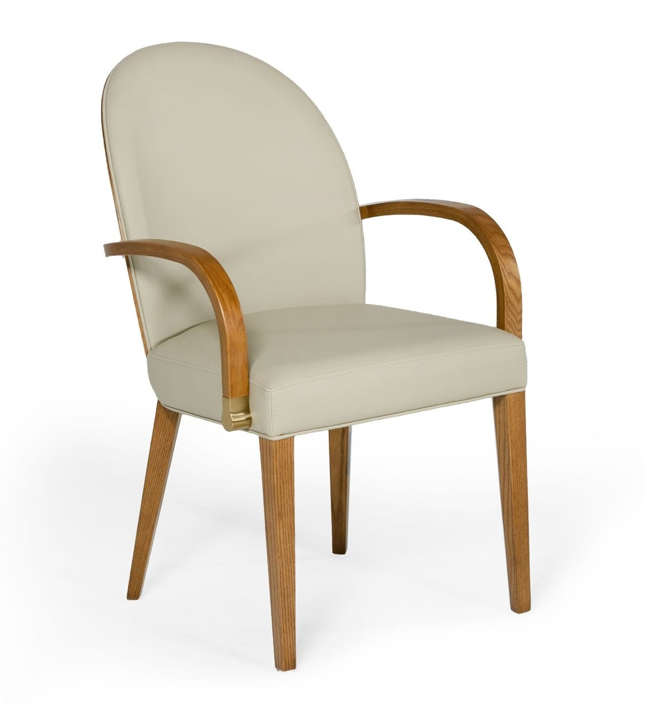 Rexford Modern Taupe & Walnut Dining Armchair - image 5