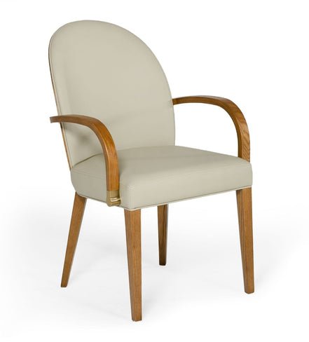 Rexford Modern Taupe & Walnut Dining Armchair - image 5