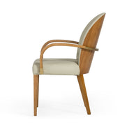Rexford Modern Taupe & Walnut Dining Armchair