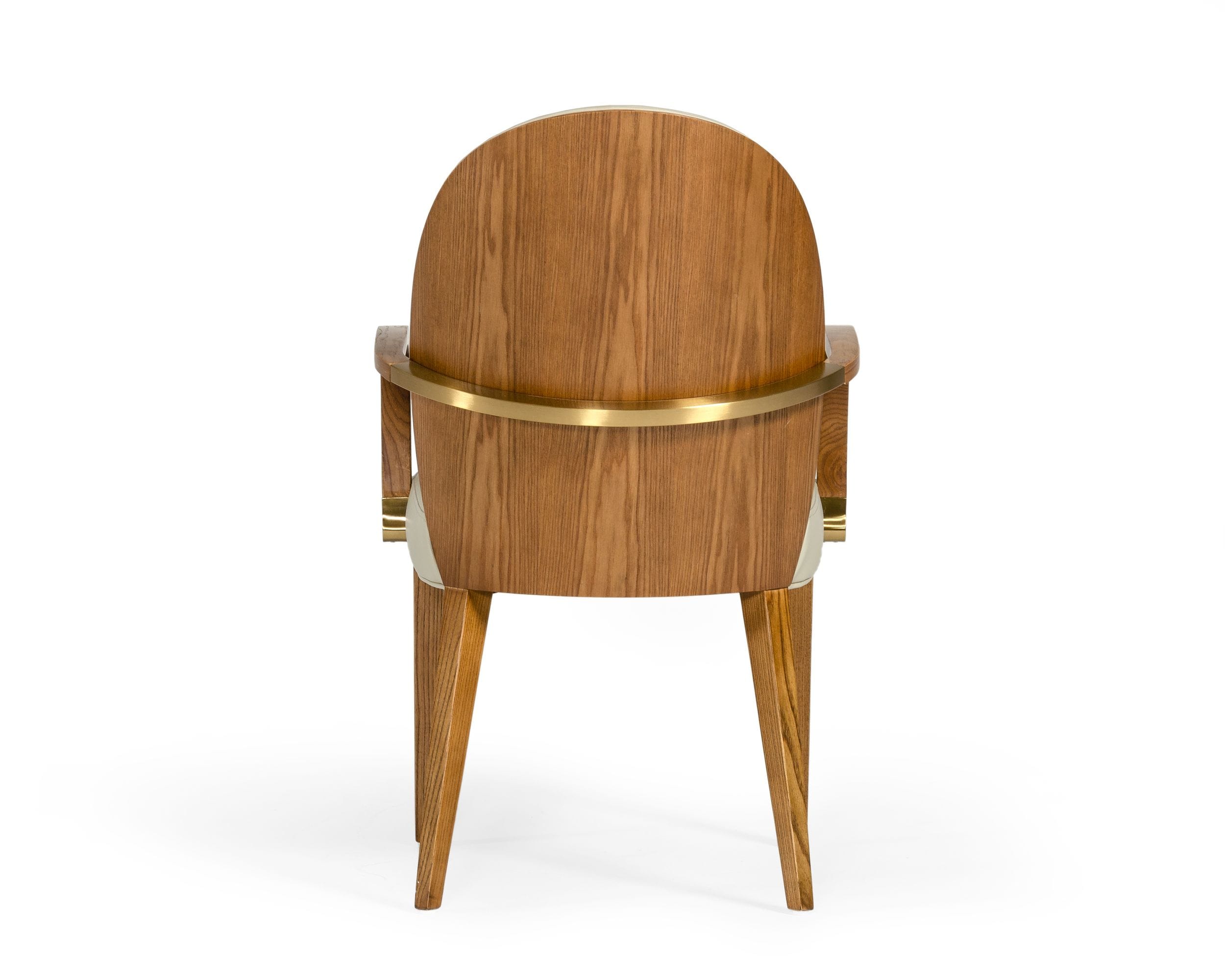 Rexford Modern Taupe & Walnut Dining Armchair - image 2