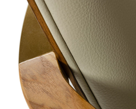 Rexford Modern Taupe & Walnut Dining Armchair - image 3