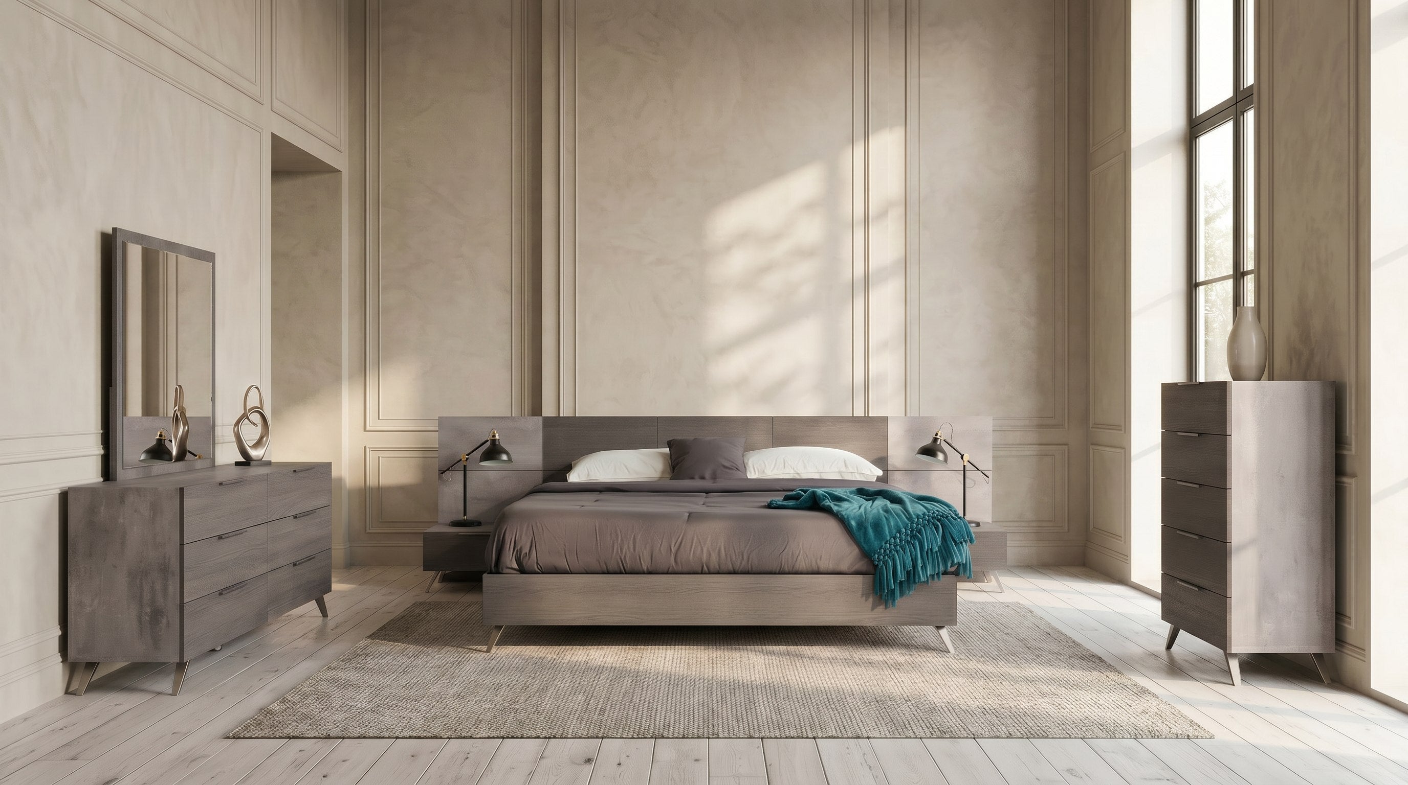 Bronx Italian Modern Faux Concrete & Grey Chest - image 5