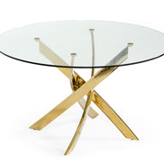 Pyrite - Modern Round Glass Dining Table
