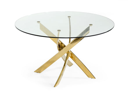 Pyrite - Modern Round Glass Dining Table