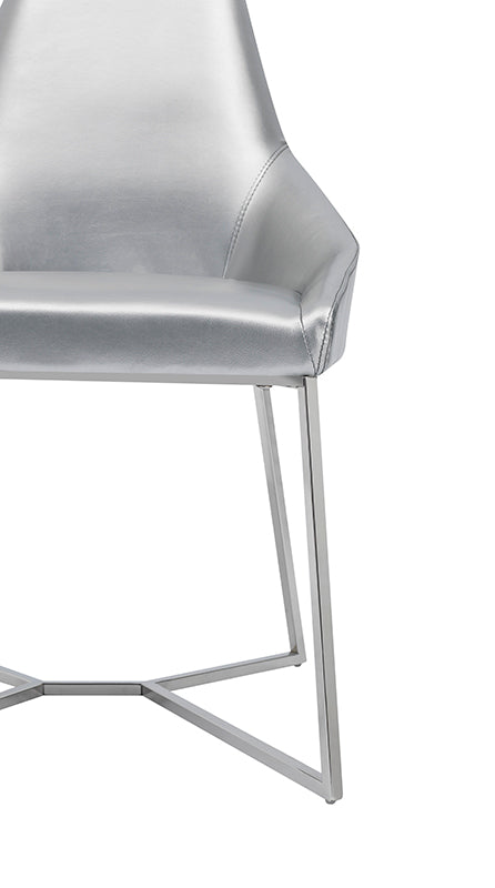 Sarah Modern Pearl Grey Leatherette Dining Chair (Set of 2) - image 3