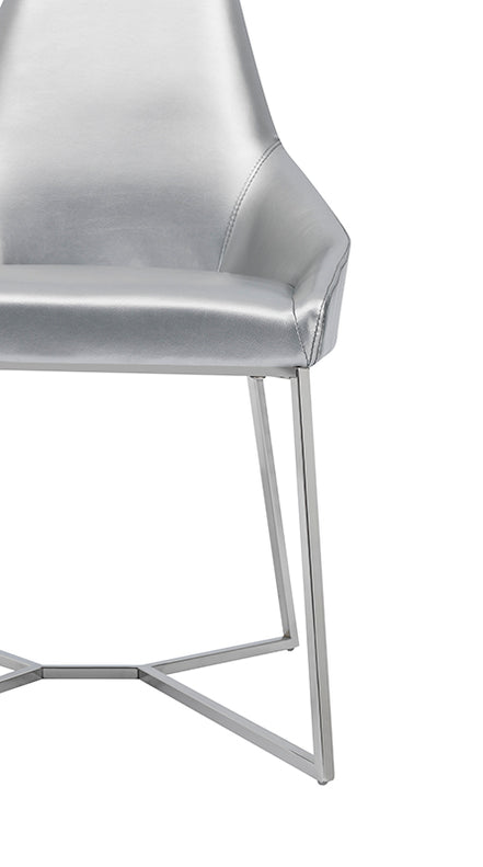 Sarah Modern Pearl Grey Leatherette Dining Chair (Set of 2) - image 3