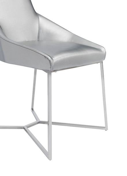 Sarah Modern Pearl Grey Leatherette Dining Chair (Set of 2) - image 2