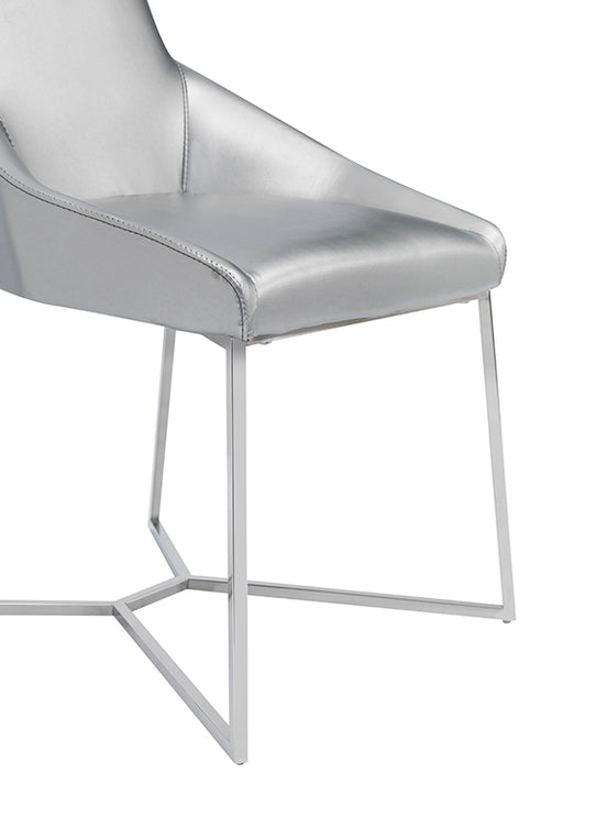 Sarah Modern Pearl Grey Leatherette Dining Chair (Set of 2) - image 2