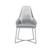 Sarah Modern Pearl Grey Leatherette Dining Chair (Set of 2)