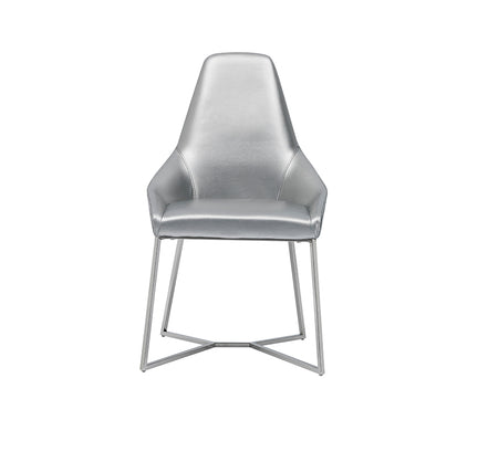 Sarah Modern Pearl Grey Leatherette Dining Chair (Set of 2)