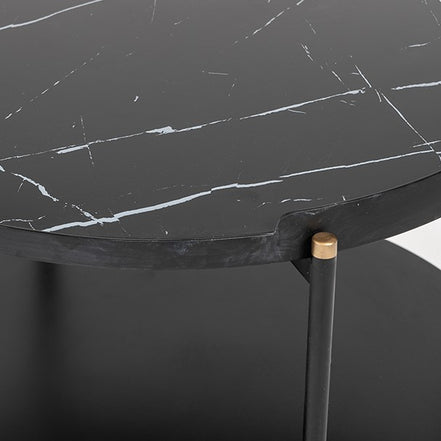Randal Modern Round Black Metal Coffee Table - image 3