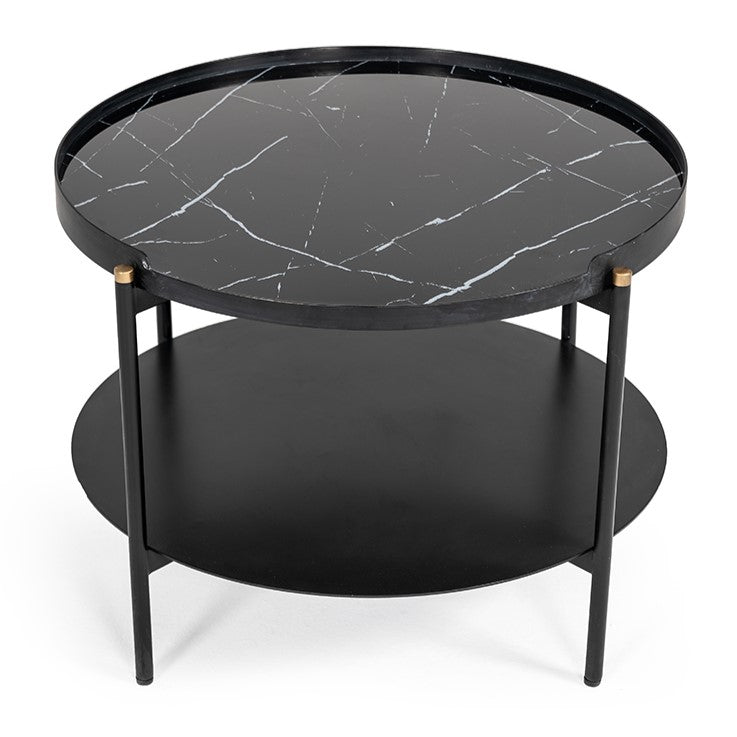 Randal Modern Round Black Metal Coffee Table - image 2
