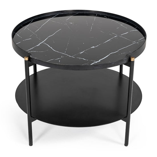 Randal Modern Round Black Metal Coffee Table - image 2