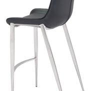 Magnus Barstool (Set of 2) Black & Silver