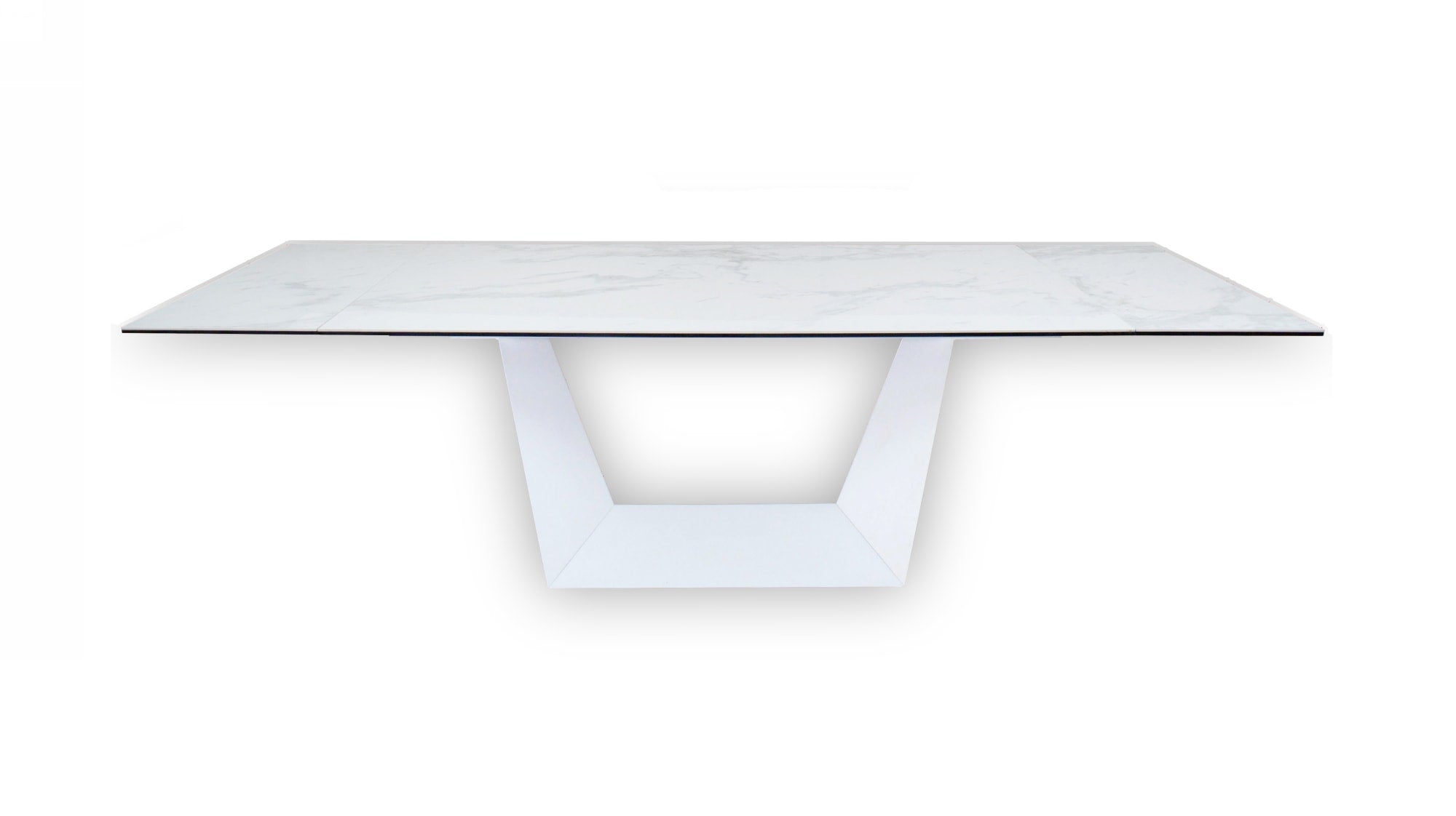 Baldwin - Modern White Ceramic Extendable Dining Table