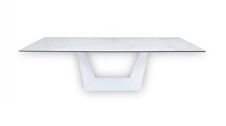 Baldwin - Modern White Ceramic Extendable Dining Table